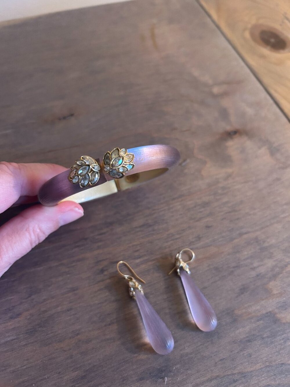 Alexis Bittar Cuff with Crystals in Lavender